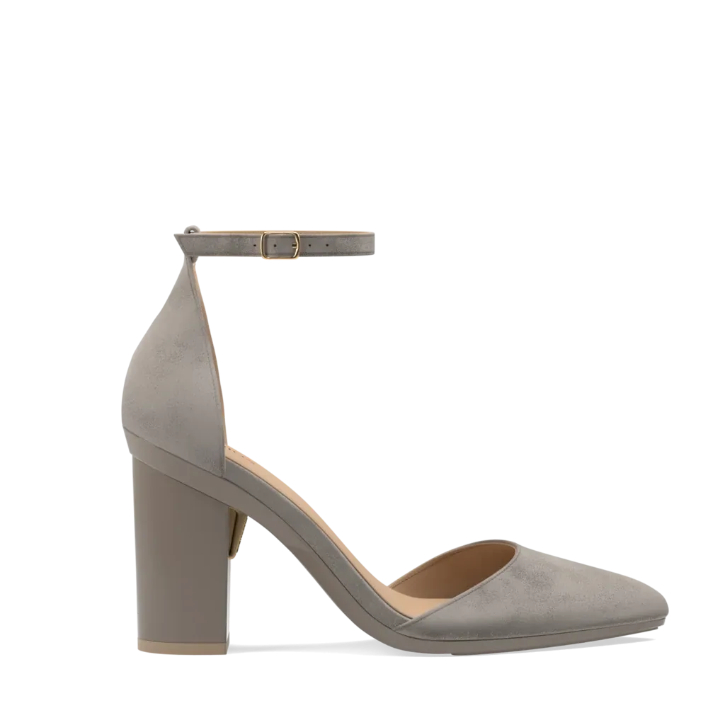 The D'Orsay - Storm Suede   Block Heel Kit 4 Storm - FINAL SALE