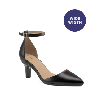 The D'Orsay Wide Width - Coal Leather 3 Stiletto