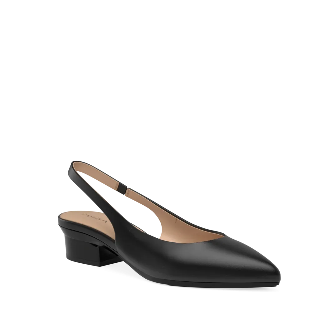 The Slingback - Coal Leather 3 Stiletto