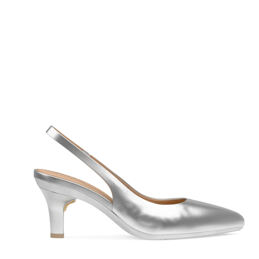 The Slingback - Matte Silver 3 Stiletto