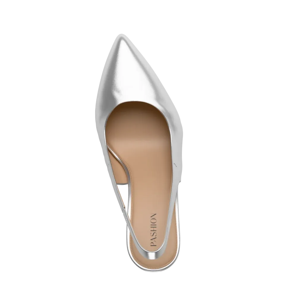 The Slingback - Matte Silver 3 Stiletto