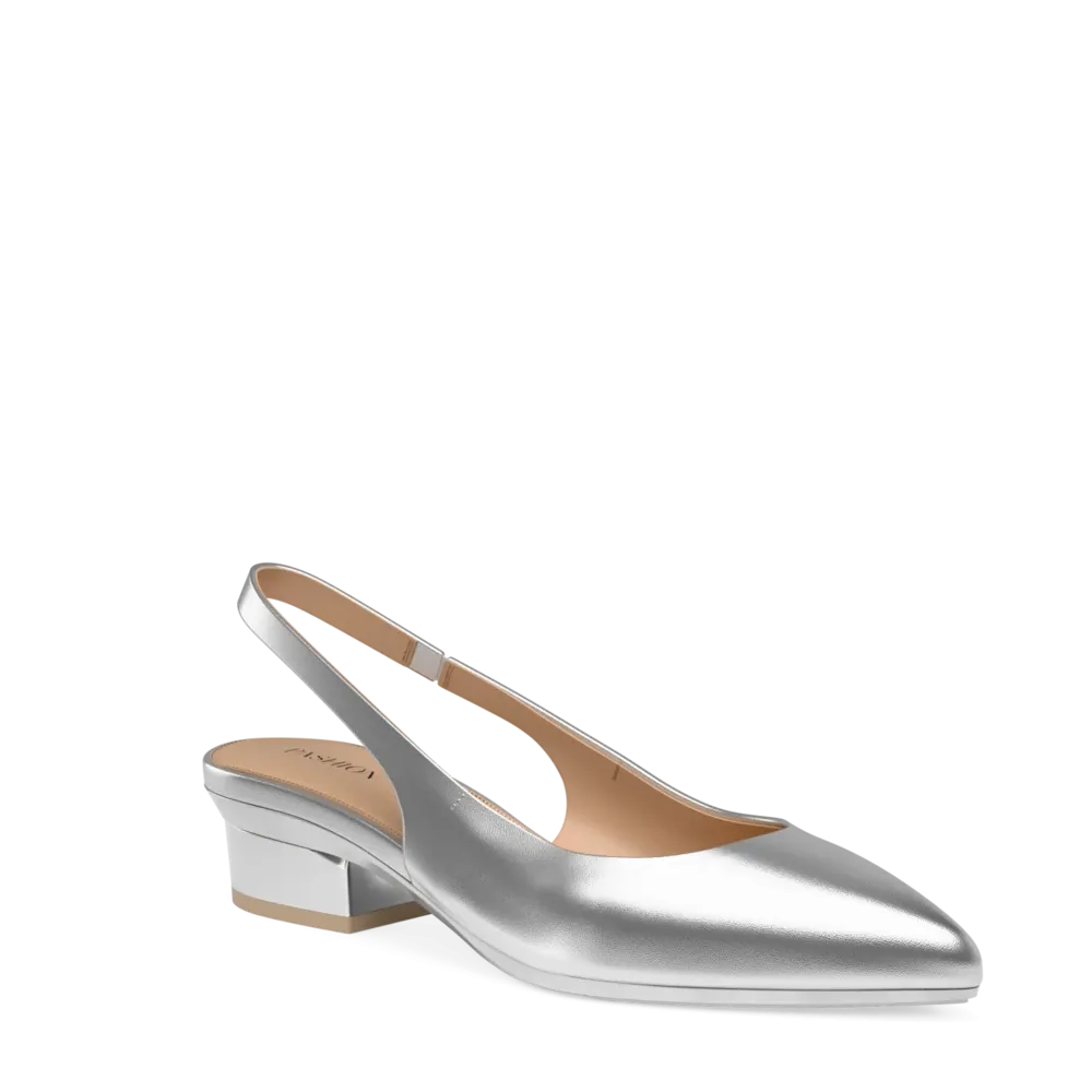 The Slingback - Matte Silver 3 Stiletto