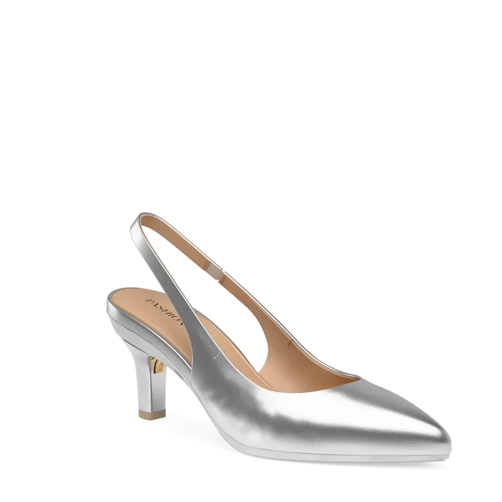 The Slingback - Matte Silver 3 Stiletto