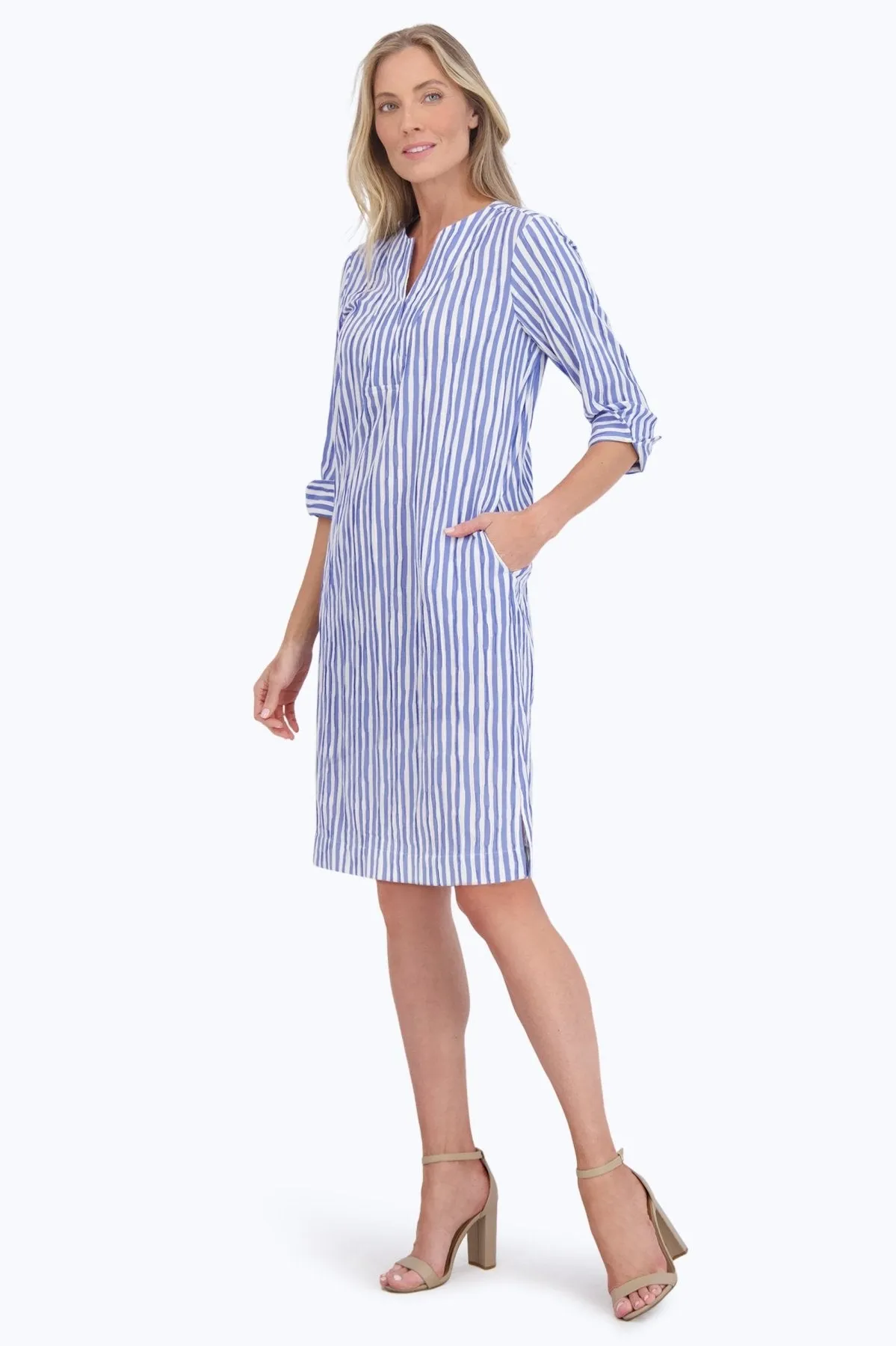 Vena Crinkle Stripe Dress