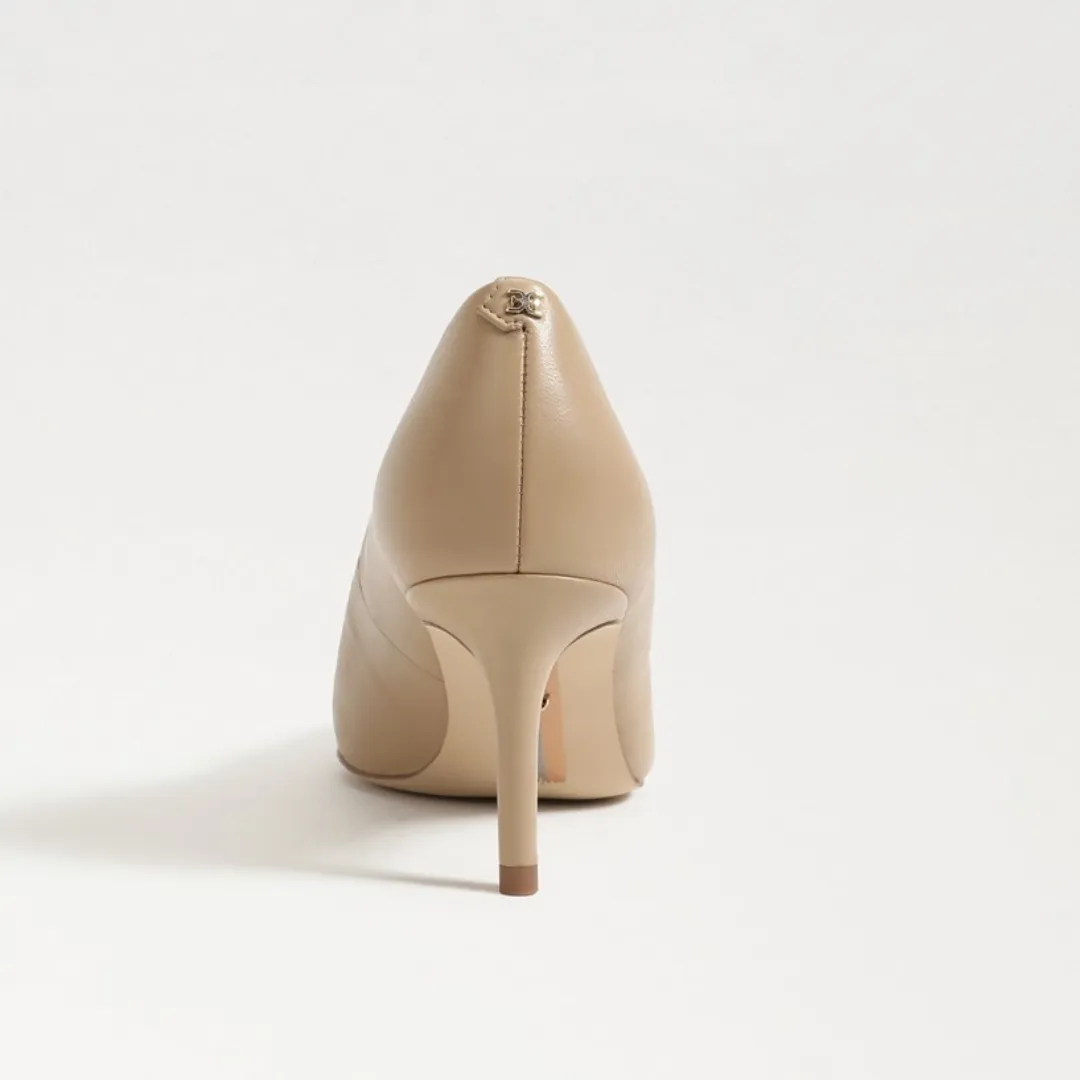 Vienna Pointed Toe Heel - Beige Leather