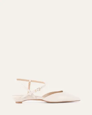 VIRGINIE DRESS FLATS OFF WHITE LEATHER