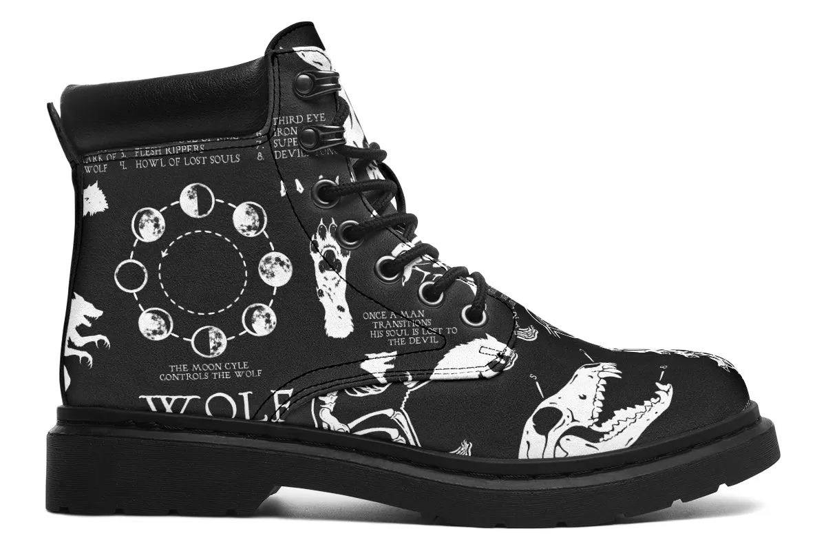 Wolf Study Classic Boots - High Quality Micro-Suede Weatherproof Vegan Shoes with Stitched on Soles