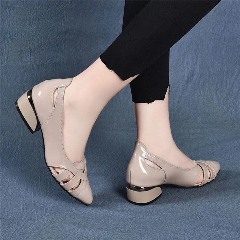 Women Flats Hollow Out Slip On Shallow Ladies Shoes Pointed Toe Casual Woman'S Shoe Summer Fashion Low Heels Plus Size  New