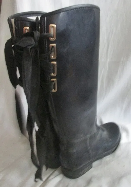 Womens DAV Gumboots Steampunk Wellies Rain Boots Rainboots BLACK 8 Foul Weather