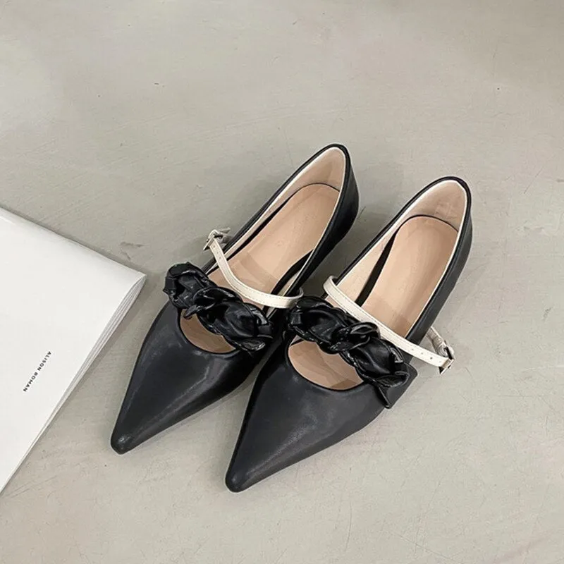 Women's Flats Shoes Summer Outdoor Casual Shoes Slip-on Loafers Shallow Pointed Toe Fashion Female Shoes New Design Flats