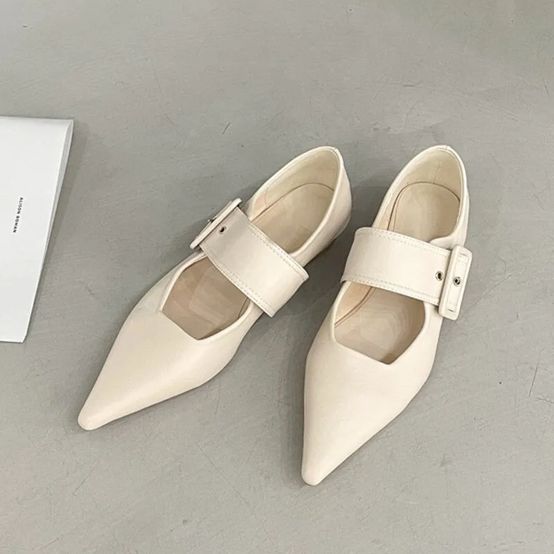 Women's Flats Shoes Summer Outdoor Casual Shoes Slip-on Loafers Shallow Pointed Toe Fashion Female Shoes New Design Flats