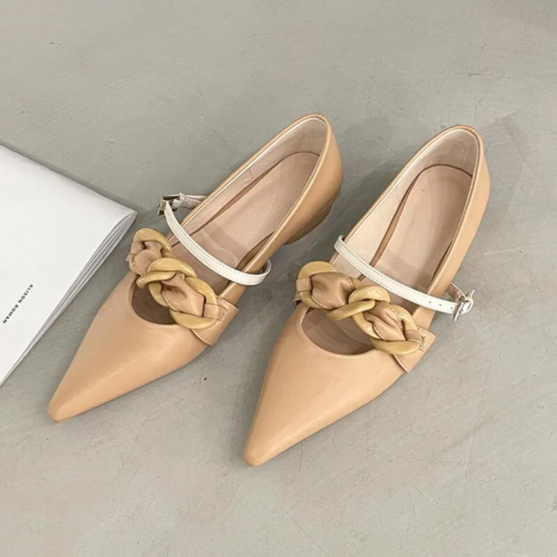 Women's Flats Shoes Summer Outdoor Casual Shoes Slip-on Loafers Shallow Pointed Toe Fashion Female Shoes New Design Flats