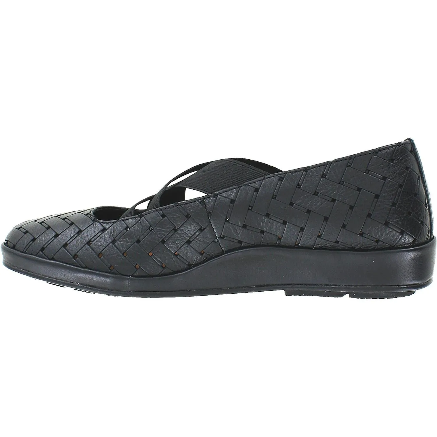 Women's L'Amour Des Pieds Chanteau Black Woven Leather