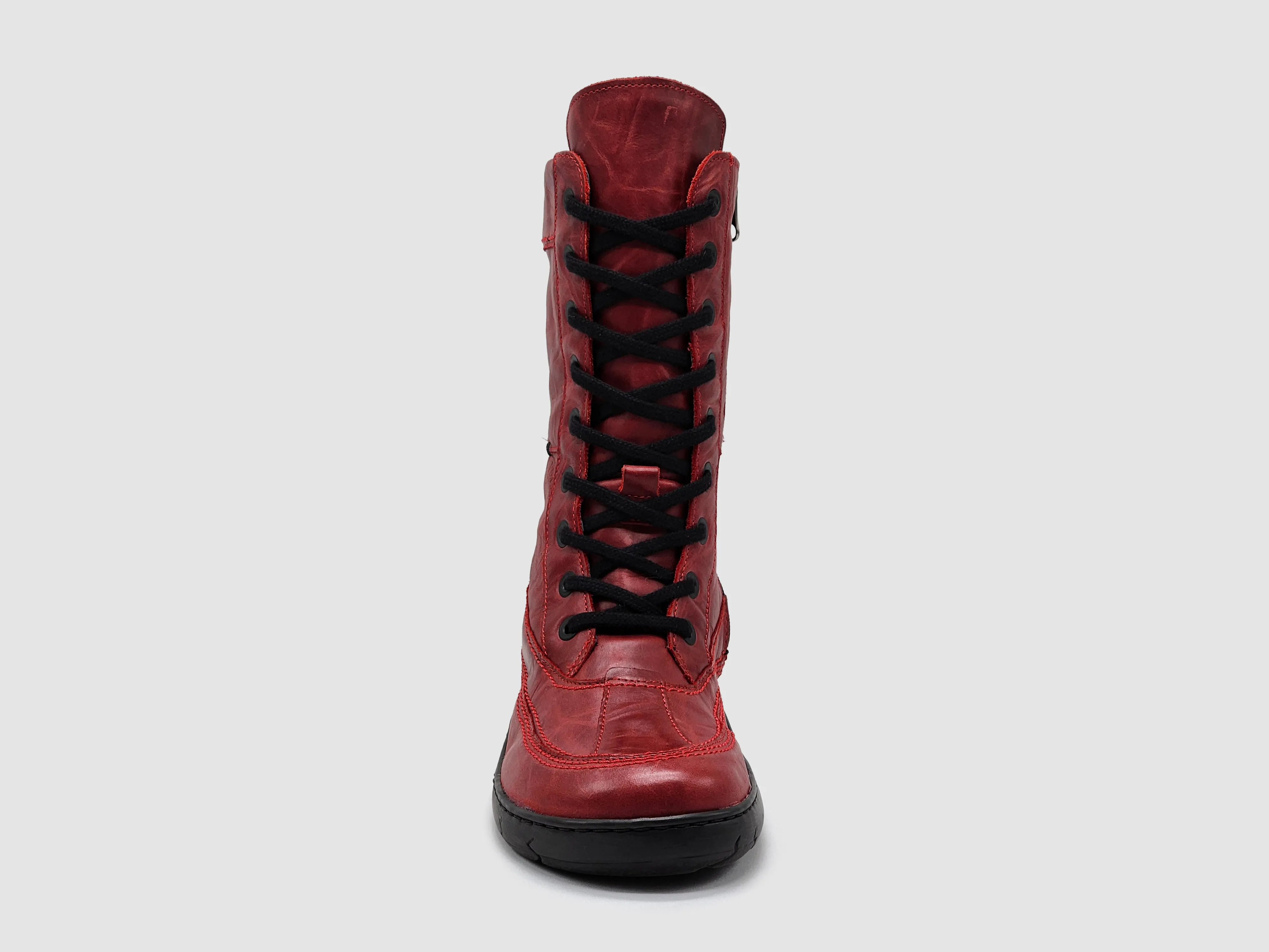 Women’s Original Tall Thick Wool-Lined Zip-Up Leather Boots - Red