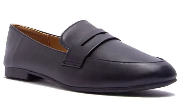 Women's Pointed Toe Slip On Penny Loafers - Black - Final Sale