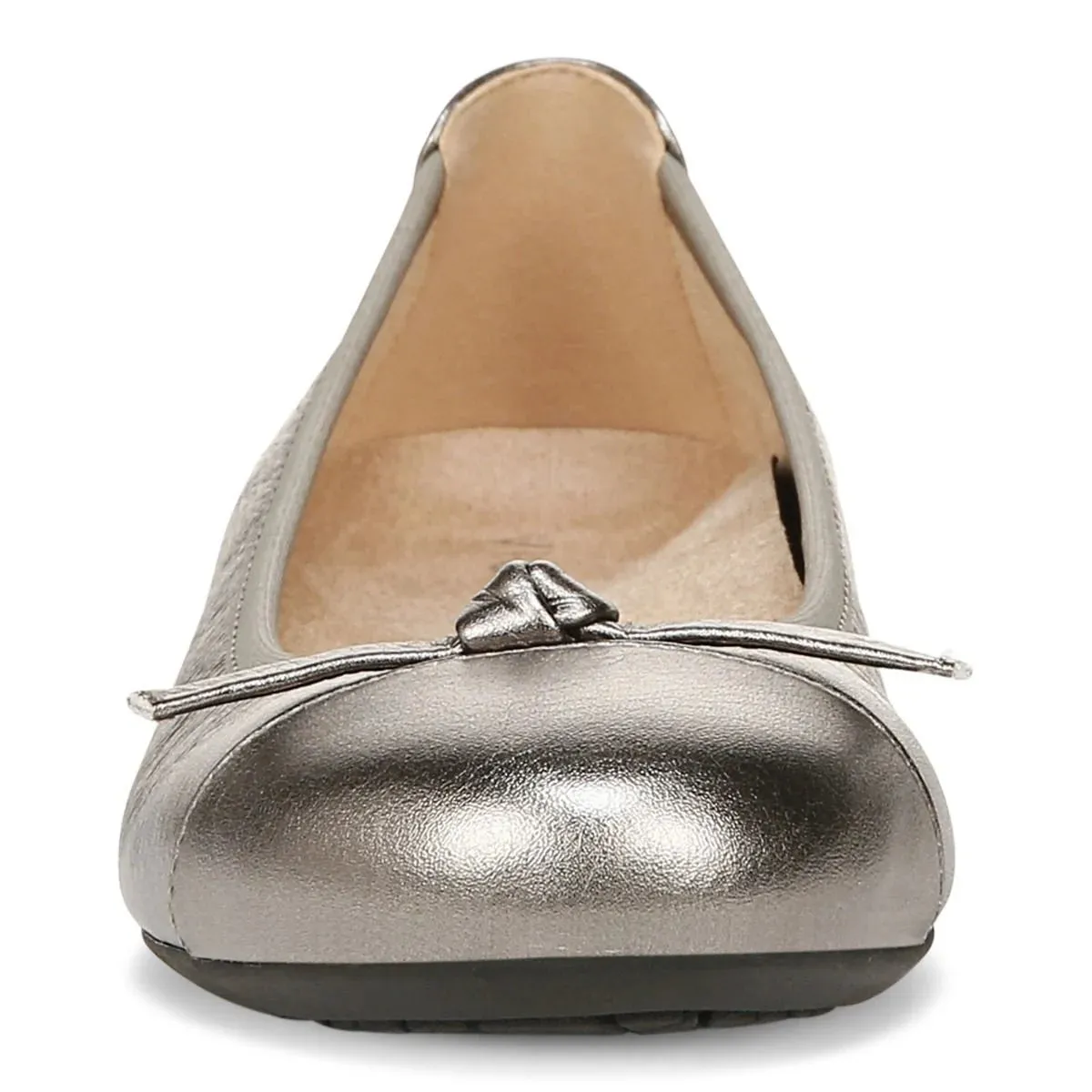 WOMEN'S VIONIC AMORIE FLAT | PEWTER METALLIC LEATHER