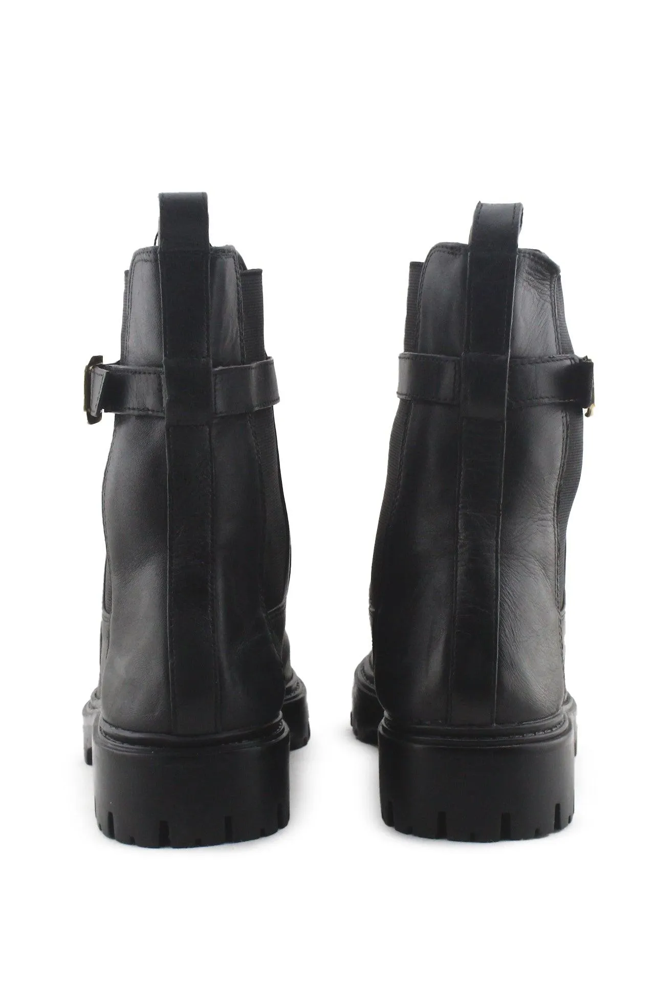 Zara Stretchable Buckle Straps Ankle Boots | 100% Authentic Leather